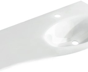 Lavabo d'appoggio rettangolare Sting L 104 x H 1.5 x P 52 cm in vetro bianco