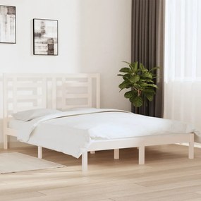 Giroletto Senza Materasso Bianco 160x200 Cm Legno Massello Pino /