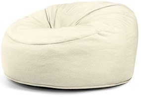 Puof a sacco color crema con rivestimento in bouclé Om 135 – SLOWDOWN