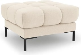 Pouf Bali in tessuto strutturato con gambe nere - L60cm