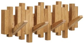 Attaccapanni da parete di colore naturale in rovere massiccio 3 cm Caltra – House Nordic