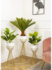 Vaso da fiori in metallo LOFT 68x20 cm oro/bianco