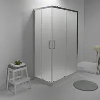 Box Doccia Elite Tre Lati 80x120x80 Cm Scorrevole Opaco