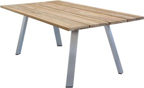 SALTUS - tavolo da giardino in alluminio e teak riciclato