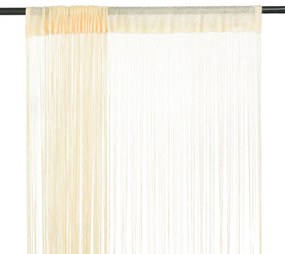 2 Pz Tende A Fili 100x250 Cm Crema /