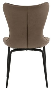Set di 4 sedie BONDI BEACH in similpelle marrone e gambe in metallo nero