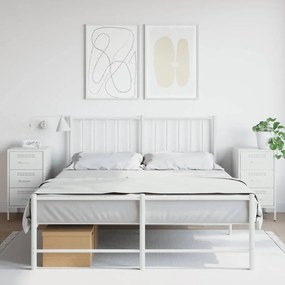 Comodini 2 Pz Bianchi 36x39x68 Cm İn Acciaio /