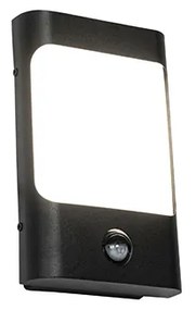 Applique da parete nera con LED IP44 con sensore di movimento - Khuvan