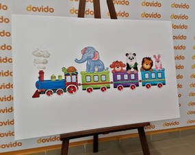 Stampa su tela – Trenino con animali
