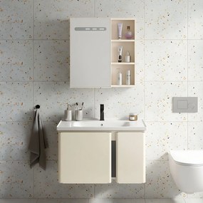 Set di mobili da bagno con lavabo Tula 60cm Beige