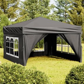 Tenda Per Feste Pieghevole Con Pareti Laterali Antracite 3x3 M /