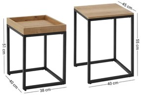 Set di 2 tavolini d'appoggio ELDUR marrone/nero