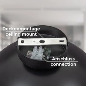 B.K. Licht 1322 - Plafoniera 1xE27/60W/230V nero/oro