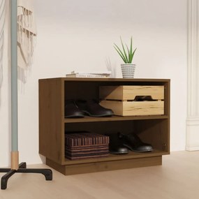 Scarpiera Marrone Ambra 60x34x45 Cm İn Legno Massello Di Pino /
