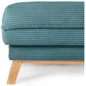 Poggiapiedi turchese con rivestimento in velluto a coste Tori – Bonami Selection