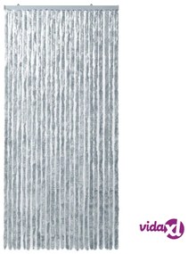 vidaXL Zanzariera Bianco e Grigio 100x220 cm Ciniglia