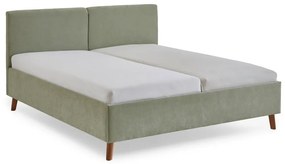 Letto matrimoniale imbottito verde chiaro con rete inclusa 160x200 cm Piano – Meise Möbel