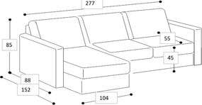 Divano angolare verde (con penisola a destra/con chaise lounge) con rivestimento in ciniglia Copenhagen – Scandic