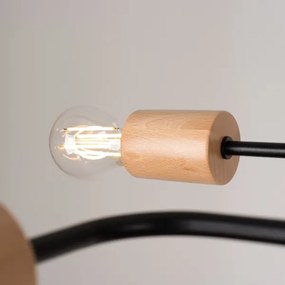 Sollux SL.1670 - Lampadario a plafone TIMBO 6xE27/15W/230V nero/beige/faggio