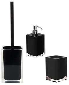Set di accessori da bagno RAINBOW in resina nero