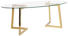 Tavolino da caffè vetro oro 120 cm FRESNO Beliani