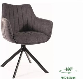 Sedia girevole Azalia Brego grigio scuro – 61x44x86 cm