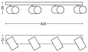Philips 50594/30/PN - Faretto MYLIVING KOSIPO 4xGU10/5,5W/230V