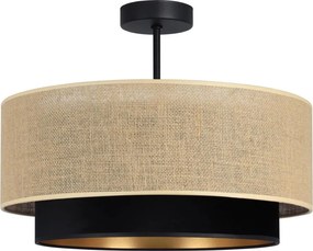 Plafoniera SARTA 1xE27/60W/230V Ø 45 cm nero/iuta