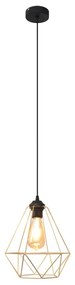Lampadario a sospensione con filo KARO 1xE27/15W/230V oro/nero