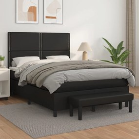 Giroletto A Molle Con Materasso Nero 140x200 Cm İn Similpelle /