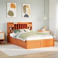 Letto senza Materasso Marrone Cera 140x190 cm in Legno di Pino 3323508