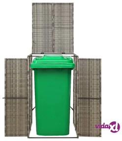 vidaXL Copribidone Singolo Grigio 70x80x117 cm in Polyrattan