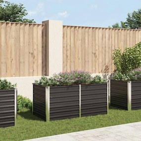 Fioriera Rialzata Antracite 160x80x77 Cm İn Acciaio Zincato /