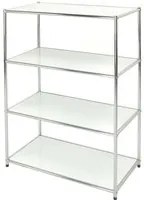 Easy scaffale metallico libreria cromata con 4 ripiani bianchi 40x80x120 cucina bagno garage cabina armadio