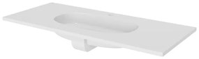 Lavabo a incasso rettangolare vasca centrale Icone L 106 x H 14.3 x P 49 cm in composito minerale di resina gelificata bianco lucido