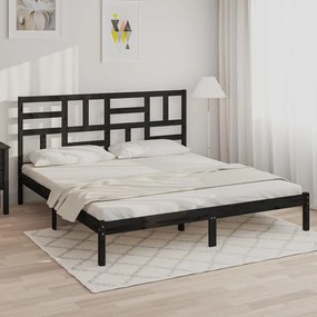 Giroletto Nero İn Legno Massello 200x200 Cm /
