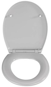 Sedile per wc grigio chiaro con chiusura facilitata , 44,5 x 37,5 cm Samos - Wenko
