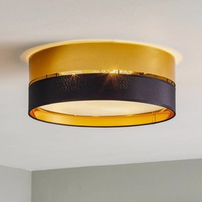 TK Lighting Plafoniera Hilton, nero/oro, Ø 45 cm
