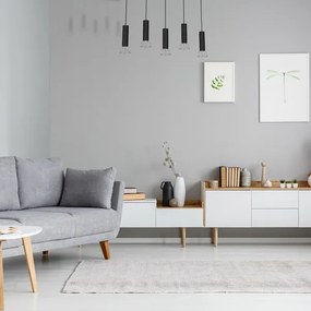 Lampadario su filo DANTE 5xGU10/25W/230V nero/cromo luminoso