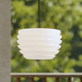 Lindby Arona lampada a sospensione, Ø 38cm, bianco