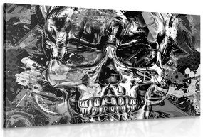 Quadro su tela – Teschio artistico in bianco e nero