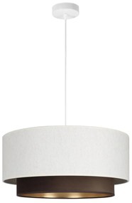 Lampadario a sospensione con cavo NATIA 1xE27/60W/230V bianco/marrone