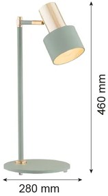 Argon 4276 - Lampada da tavolo DORIA 1xE27/15W/230V verde/ottone