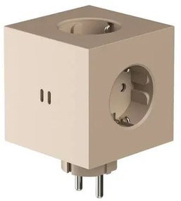 Square 2 Socket Extender w/30W Dual USB-C Beige - Avolt