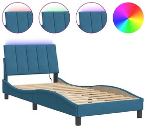Giroletto con luci led blu 90x200 cm in velluto