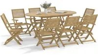 Set da Pranzo da Giardino 9 pz Legno Massello di Acacia 3295004