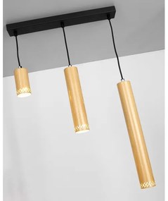 Lampadario su filo TUBO 3xGU10/25W/230V legno