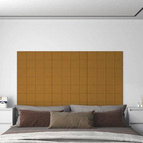 Pannelli Murali 12 Pz Marroni 60x15 Cm Velluto 1,08 M² /