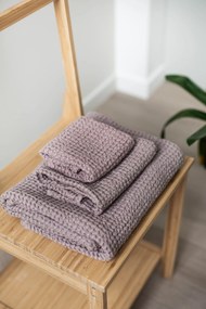 Set asciugamani in cialda di lino - Rosy Brown