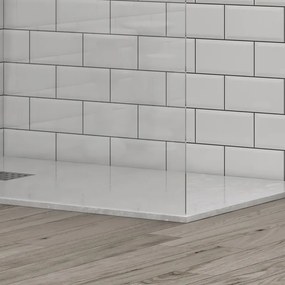 Doccia walk in 90 cm profilo nero con staffa diagonale | KS2800NT - KAMALU